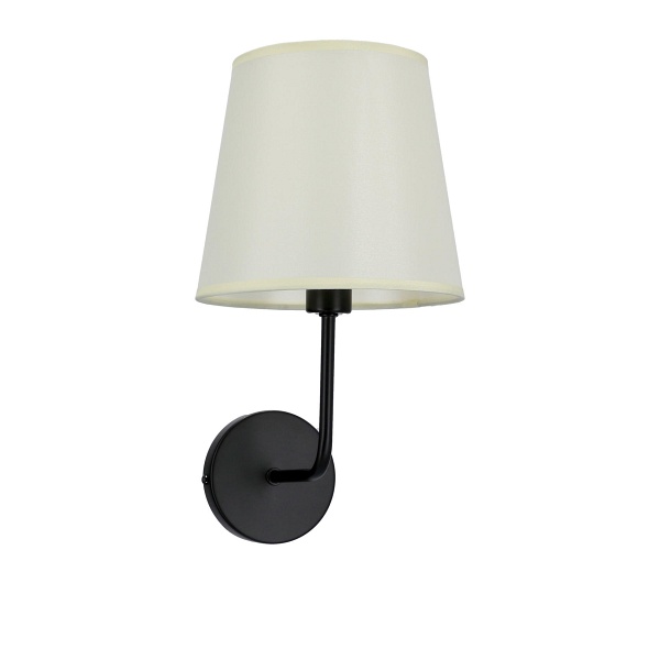 Pasteri Lampa Kinkiet Czarny Matowy 1X40 E14 Abażur Beżowy Candellux