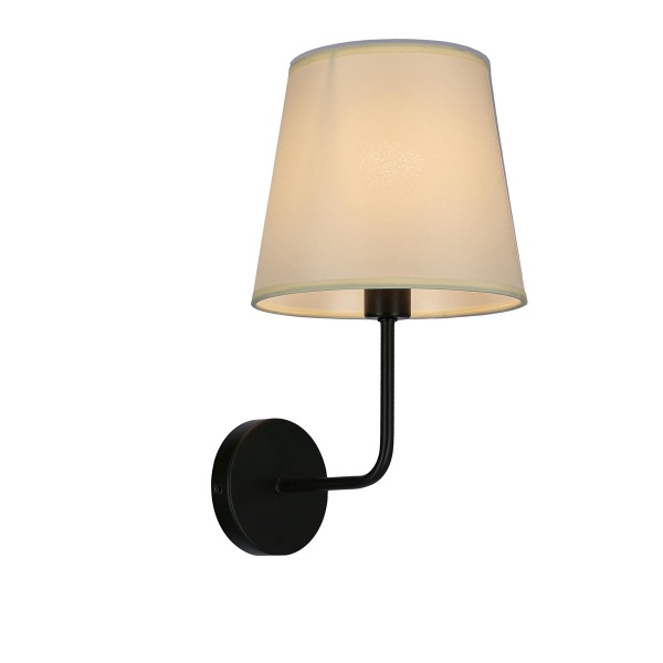 Pasteri Lampa Kinkiet Czarny Matowy 1X40 E14 Abażur Beżowy Candellux