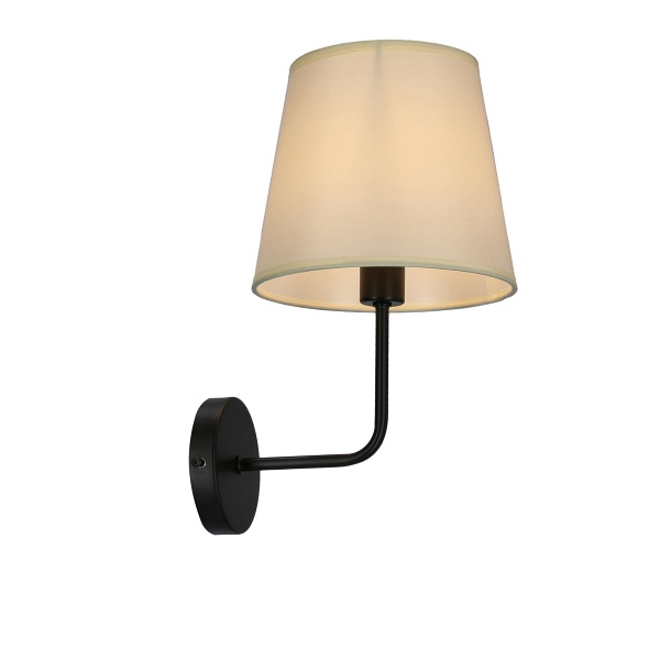 Pasteri Lampa Kinkiet Czarny Matowy 1X40 E14 Abażur Beżowy Candellux