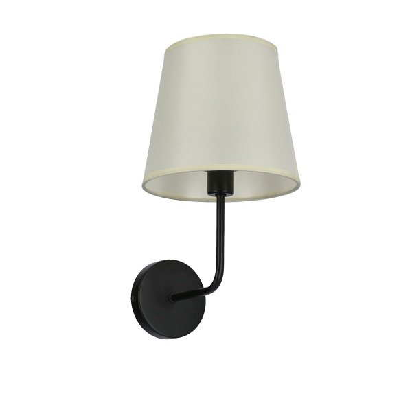 Pasteri Lampa Kinkiet Czarny Matowy 1X40 E14 Abażur Beżowy Candellux