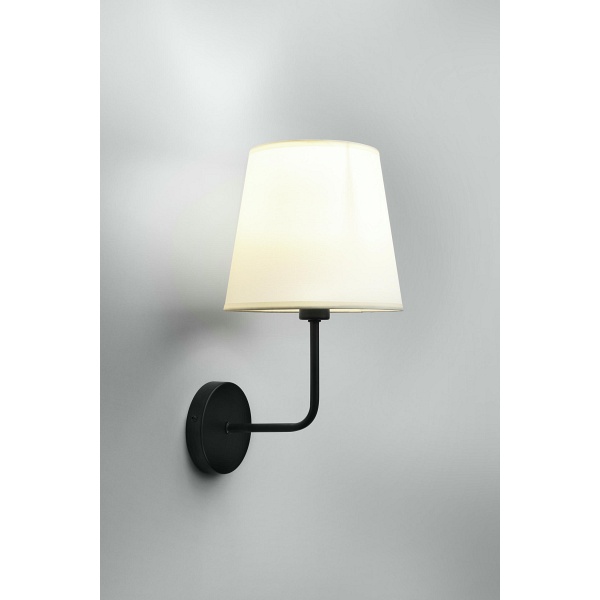 Pasteri Lampa Kinkiet Czarny Matowy 1X40 E14 Abażur Beżowy Candellux