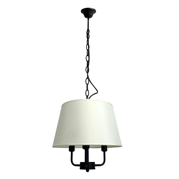 Pasteri Lampa Wisząca Czarny Matowy 3X40W E14 Abażur Beżowy Candellux