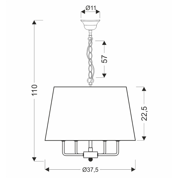 Pasteri Lampa Wisząca Czarny Matowy 4X40W E14 Abażur Beżowy Candellux
