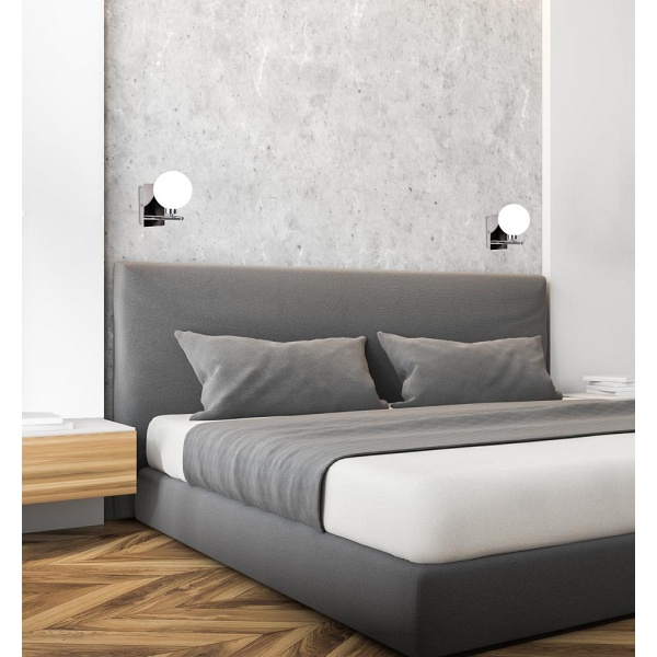 Raisa Lampa Kinkiet Chromowy 1X40W G9 Klosz Biały Candellux