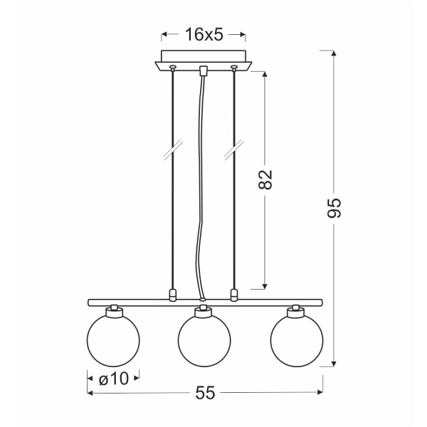 Raisa Lampa Wisząca Chromowy 3X40W G9 Klosz Biały Candellux