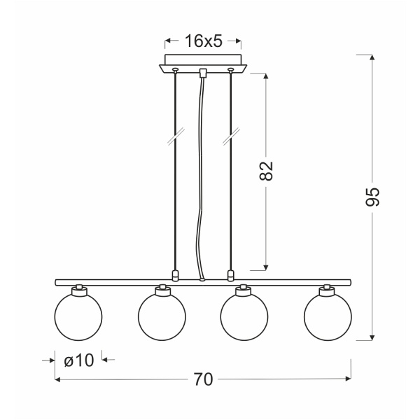 Raisa Lampa Wisząca Chromowy 4X40 G9 Klosz Biały Candellux