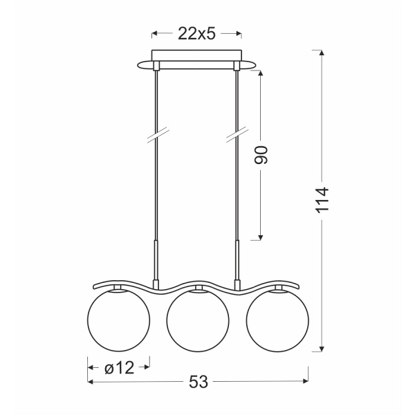 Ramon Lampa Wisząca Chromowy 3X40W G9 Klosz Biały Candellux