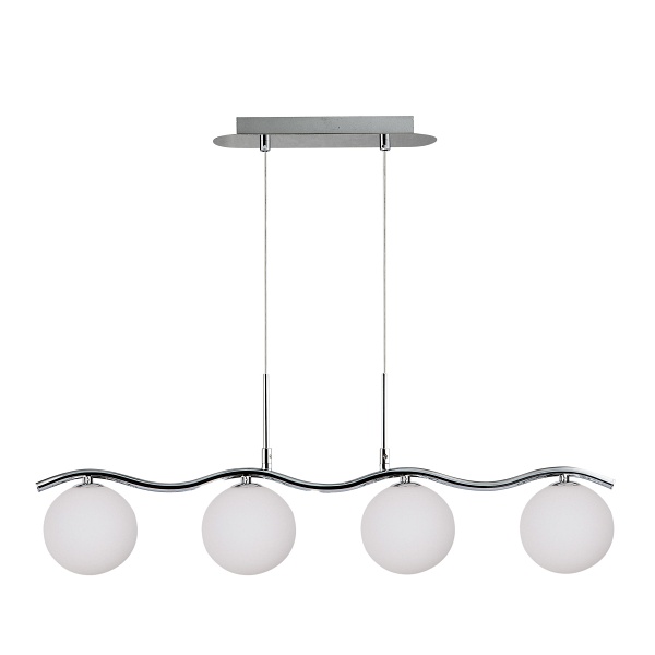 Ramon Lampa Wisząca Chromowy 4X40W G9 Klosz Biały Candellux