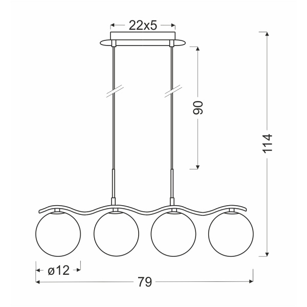 Ramon Lampa Wisząca Chromowy 4X40W G9 Klosz Biały Candellux