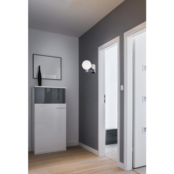 Oden Lampa Kinkiet Chromowy 1X40W G9 Klosz Biały Candellux