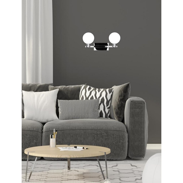 Maldus Lampa Kinkiet Chromowy 2X40W G9 Klosz Biały Candellux