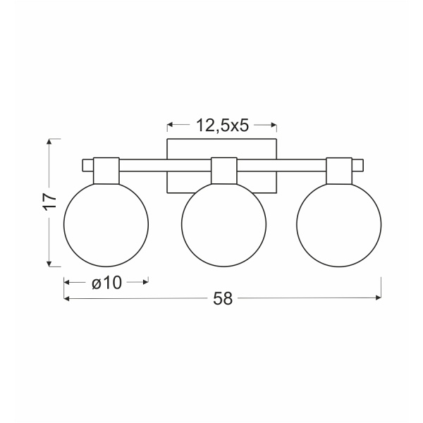 Maldus Lampa Kinkiet Chromowy 3X40W G9 Klosz Biały Candellux