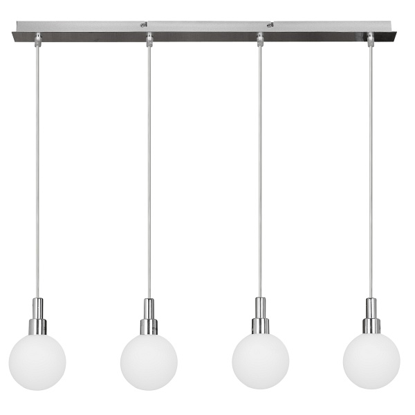 Maldus Lampa Wisząca Chromowy 4X40W G9 Klosz Biały Candellux