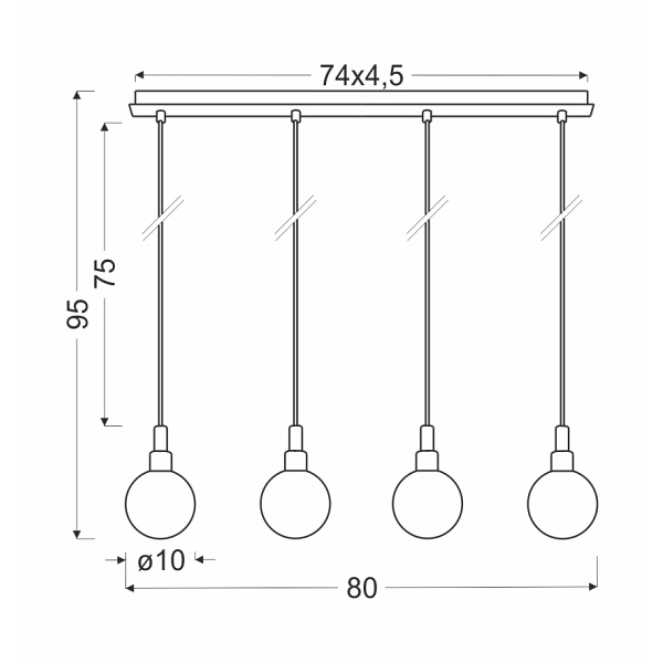 Maldus Lampa Wisząca Chromowy 4X40W G9 Klosz Biały Candellux