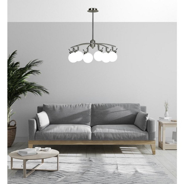 Ghost Lampa Wisząca Satynowy 6X40W G9 Klosz Biały Candellux