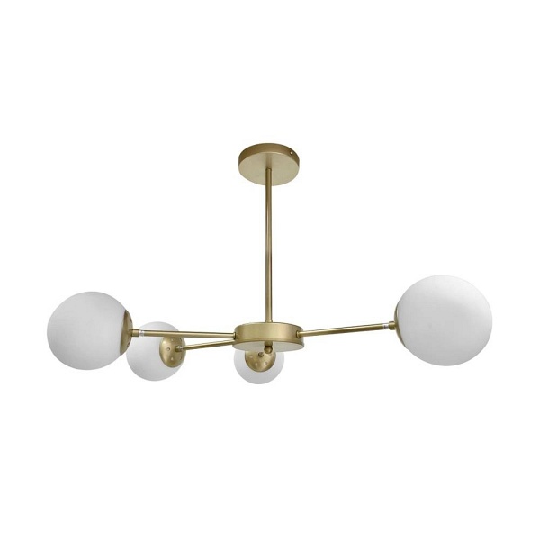 Mati Lampa Wisząca Mosiądz 4X20W G9 Klosz Biały Candellux