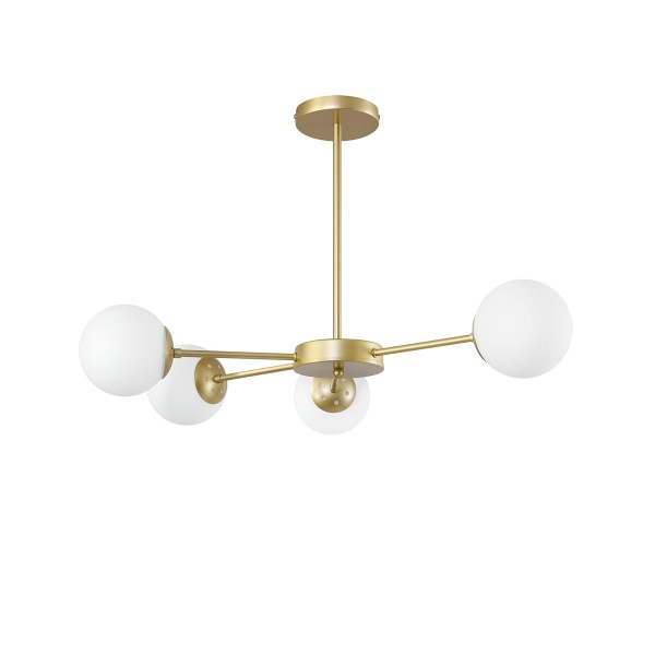 Mati Lampa Wisząca Mosiądz 4X20W G9 Klosz Biały Candellux