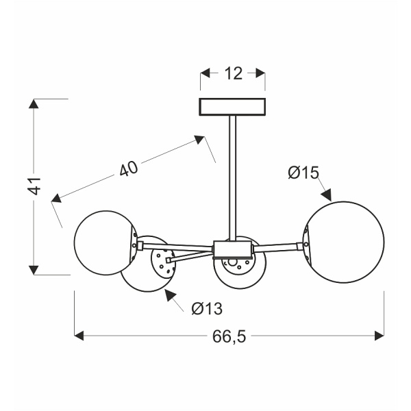 Mati Lampa Wisząca Mosiądz 4X20W G9 Klosz Biały Candellux