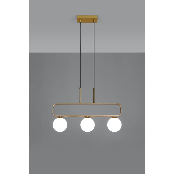 Jove Lampa Wisząca Mosiądz 3X20W G9 Klosz Biały Candellux