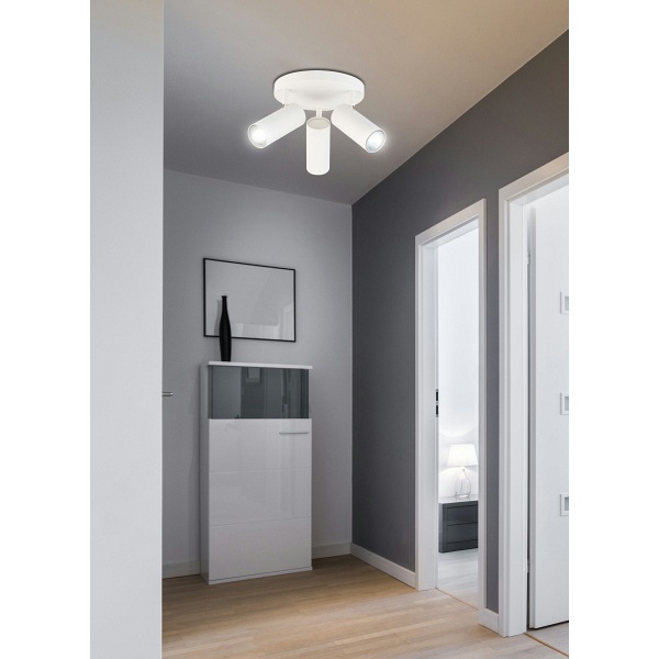 Colly Lampa Sufitowa Biały 3X15W Gu10 Klosz Biały Candellux