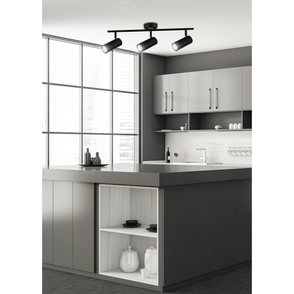 Colly Lampa Sufitowa Czarny 3X15W Gu10 Klosz Czarny Candellux