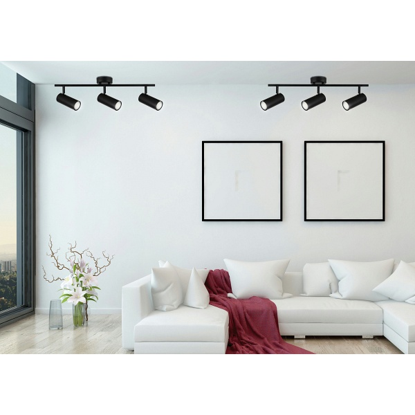 Colly Lampa Sufitowa Czarny 3X15W Gu10 Klosz Czarny Candellux