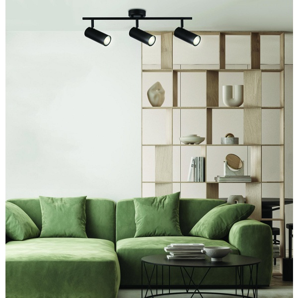 Colly Lampa Sufitowa Czarny 3X15W Gu10 Klosz Czarny Candellux