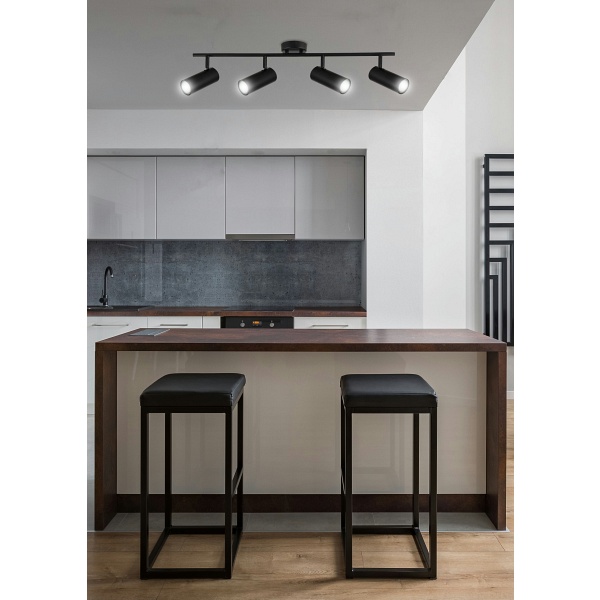 Colly Lampa Sufitowa Czarny 4X15W Gu10 Klosz Czarny Candellux