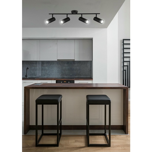 Colly Lampa Sufitowa Czarny 4X15W Gu10 Klosz Czarny Candellux