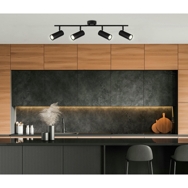 Colly Lampa Sufitowa Czarny 4X15W Gu10 Klosz Czarny Candellux