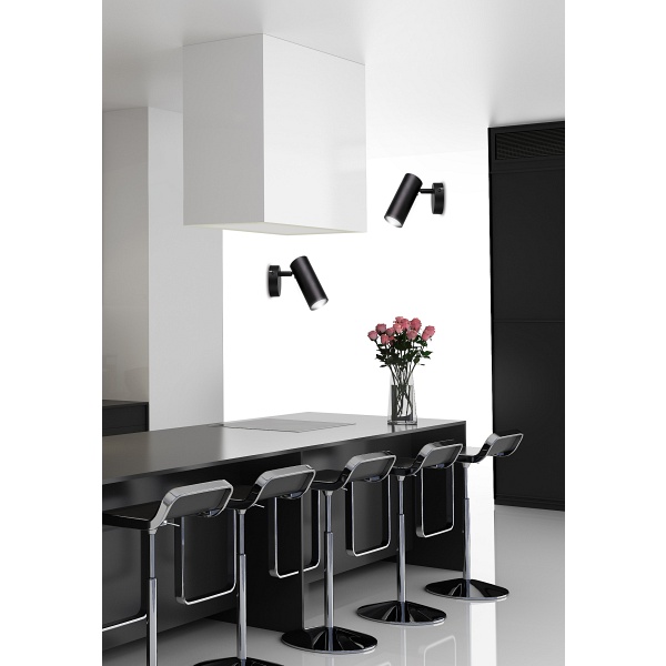 Colly Lampa Kinkiet Czarny 1X15W Gu10 Klosz Czarny Candellux