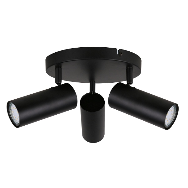 Colly Lampa Sufitowa Czarny 3X15W Gu10 Klosz Czarny Candellux