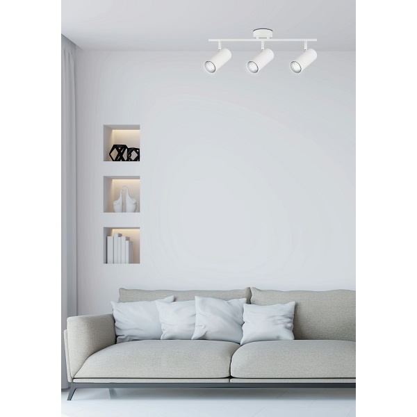 Colly Lampa Sufitowa Biały 3X15W Gu10 Klosz Biały Candellux