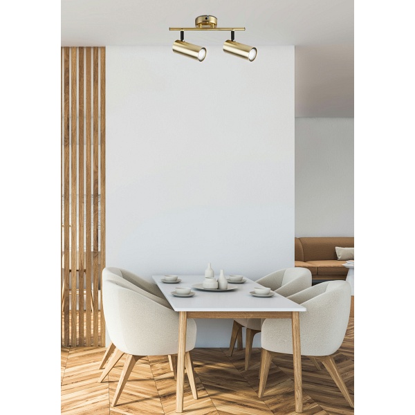 Colly Lampa Sufitowa Mosiądz 2X15W Gu10 Klosz Mosiądz Candellux