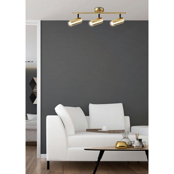 Colly Lampa Sufitowa Mosiądz 3X15W Gu10 Klosz Mosiądz Candellux