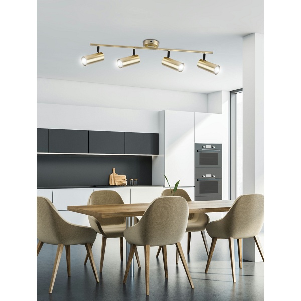 Colly Lampa Sufitowa Mosiądz 4X15W Gu10 Klosz Mosiądz Candellux