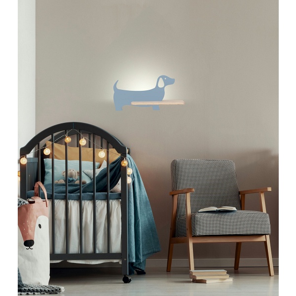 Dog Lampa Kinkiet 5W Led 4000K Iq Kids Niebieski Candellux