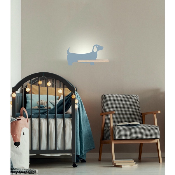 Dog Lampa Kinkiet 5W Led 4000K Iq Kids Niebieski Candellux