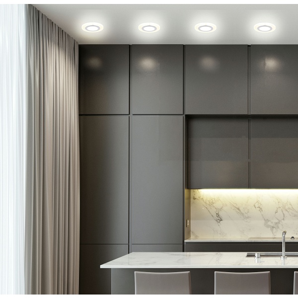 Ssp-27 Al/Tr Lampa Stropowa Srebrny 2X5W Led 4000K Klosz Lustrzany Candellux