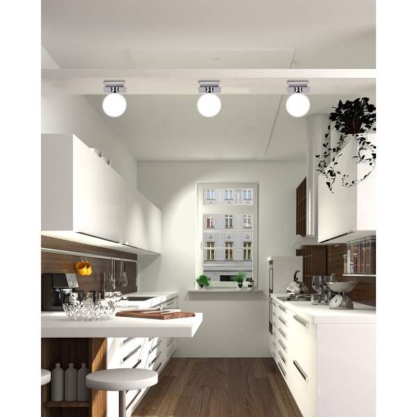 Oden Lampa Sufitowa Chromowy 1X40W G9 Klosz Biały Candellux