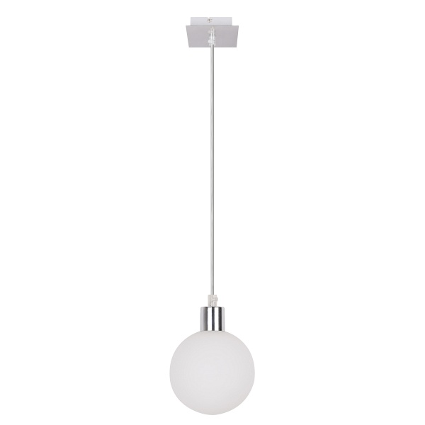Oden Lampa Wisząca Chromowy 1X40W G9 Klosz Biały 12Cm Candellux