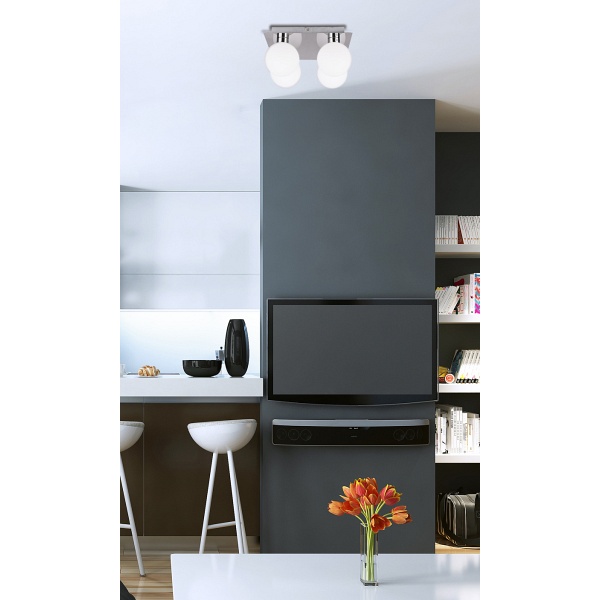 Oden Lampa Sufitowa Chromowy 4X40W G9 Klosz Biały Candellux