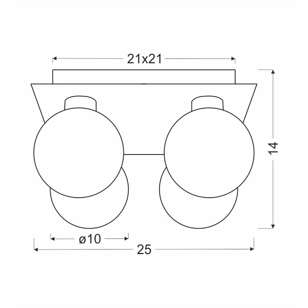 Oden Lampa Sufitowa Chromowy 4X40W G9 Klosz Biały Candellux