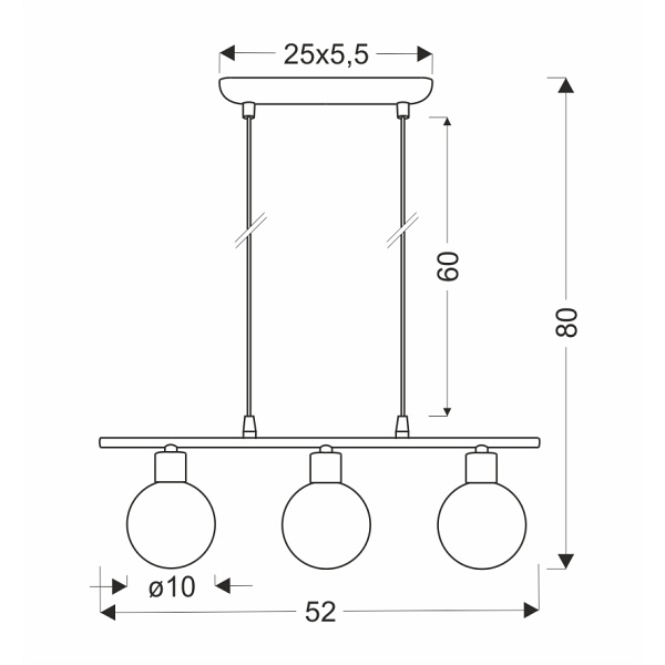 Oden Lampa Wisząca Chromowy 3X40W G9 Klosz Biały Candellux