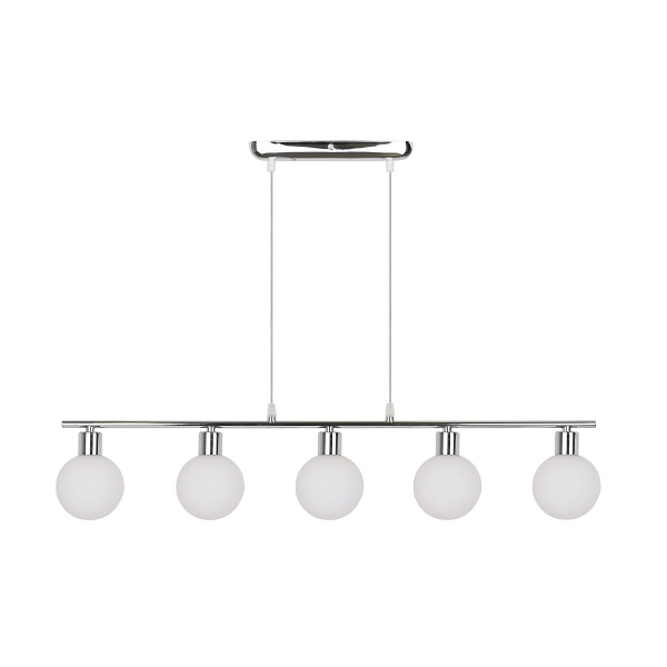 Oden Lampa Wisząca Chromowy 5X40W G9 Klosz Biały Candellux
