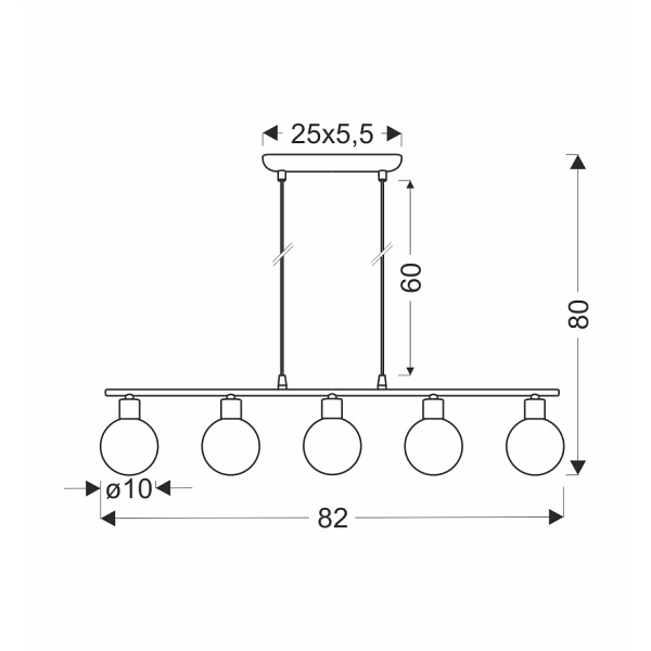Oden Lampa Wisząca Chromowy 5X40W G9 Klosz Biały Candellux