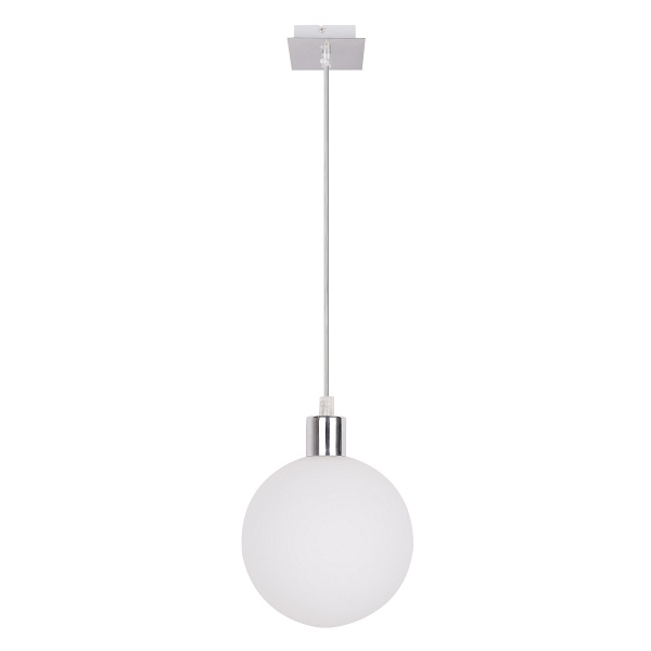 Oden Lampa Wisząca Chromowy 1X40W G9 Klosz Biały 15Cm Candellux