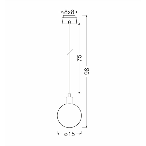 Oden Lampa Wisząca Chromowy 1X40W G9 Klosz Biały 15Cm Candellux