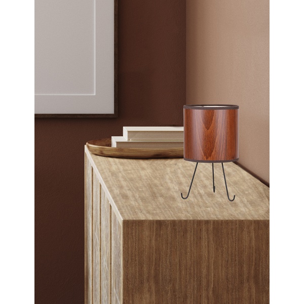 Adora Lampa Gabinetowa Czarny 1X40W E14 Abażur Dąb Candellux