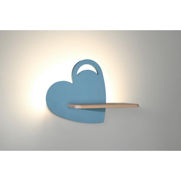 Heart Lampa Kinkiet 5W Led 4000K Iq Kids Z Otworem Niebieski Candellux